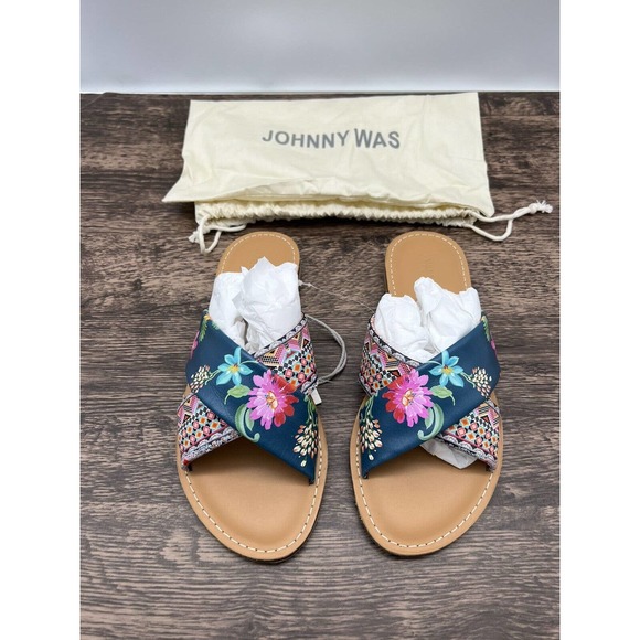Johnny Was Shoes - Johnny Was Multi Sonoma Cross Sandal Boho Chic Size 8